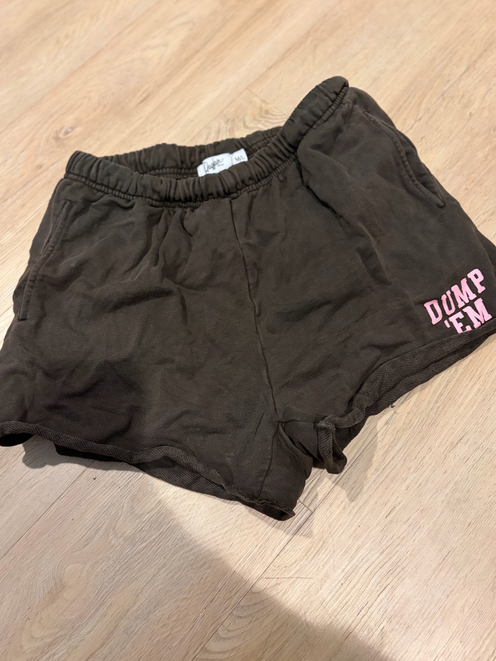 The Mayfair Group Washed Brown Shorts Dump ‘em size medium large